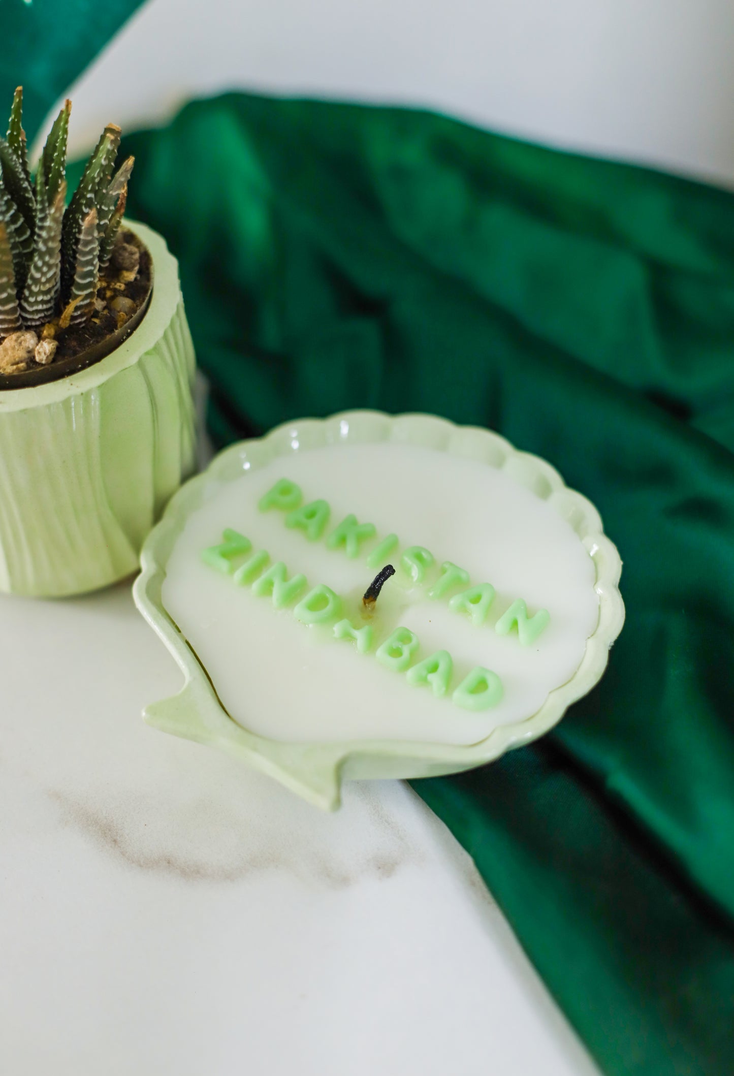 Shell Candle with Custom Text