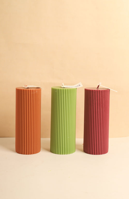 Fall Striped Candle (Large)