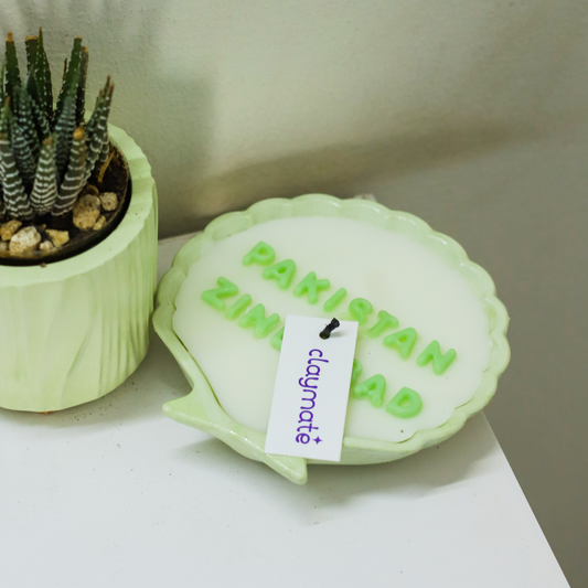 Shell Candle with Custom Text