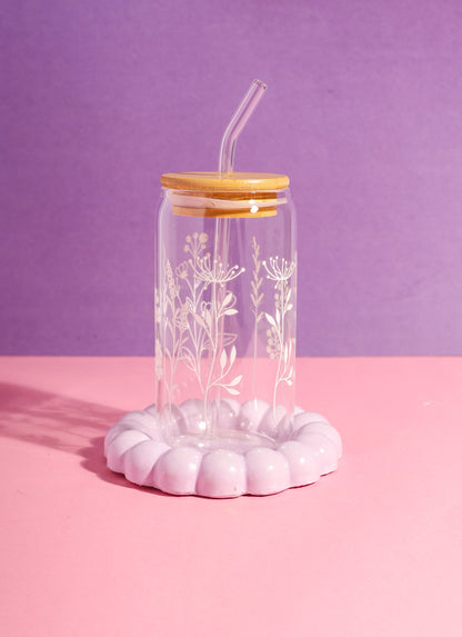 Minimal Flowers Glass Can