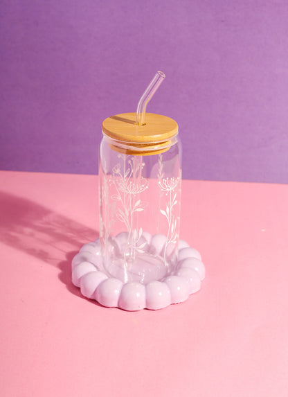 Minimal Flowers Glass Can