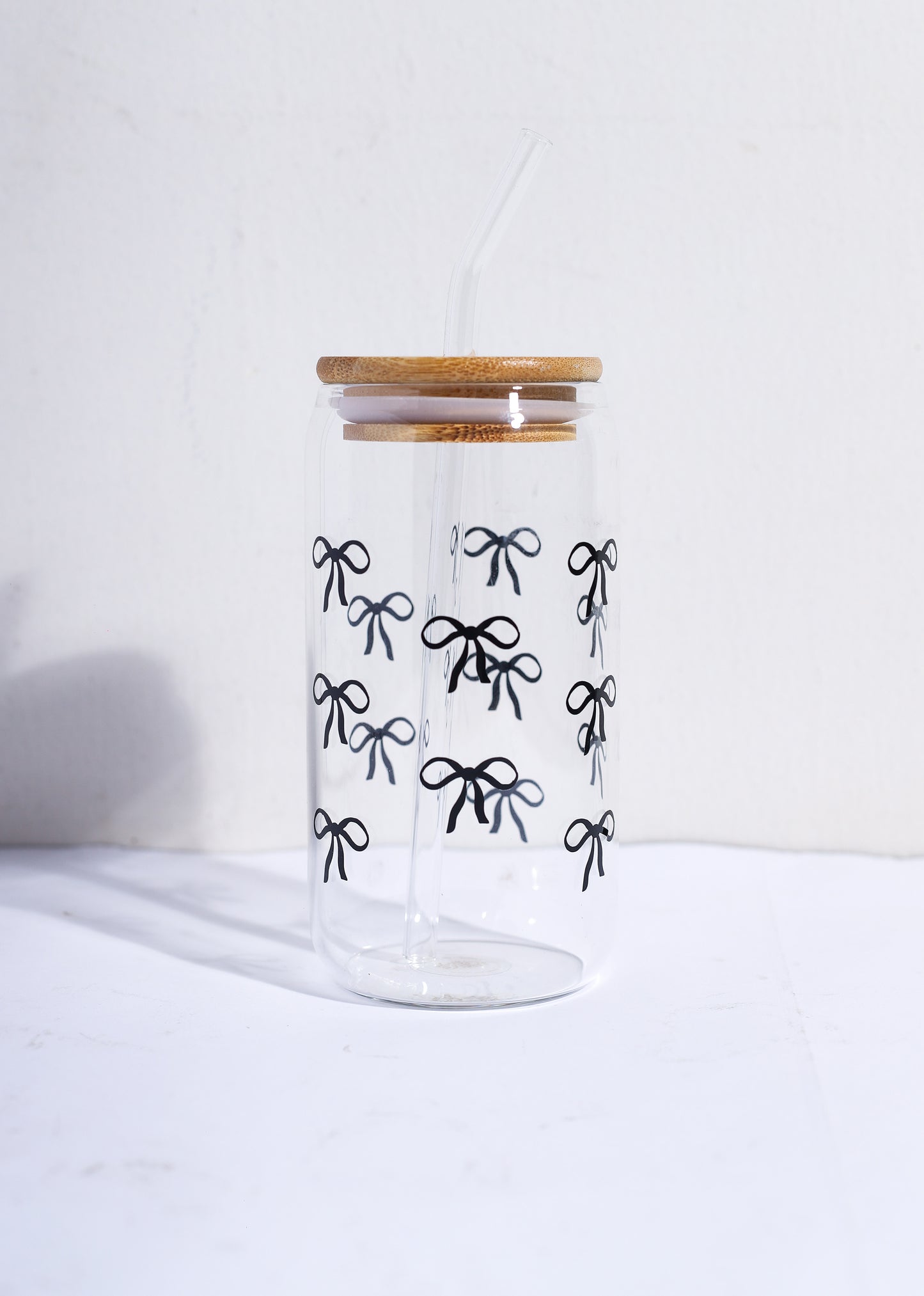 Black Bows Glass Can