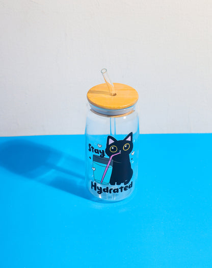 'Stay Hydrated' Glass Can