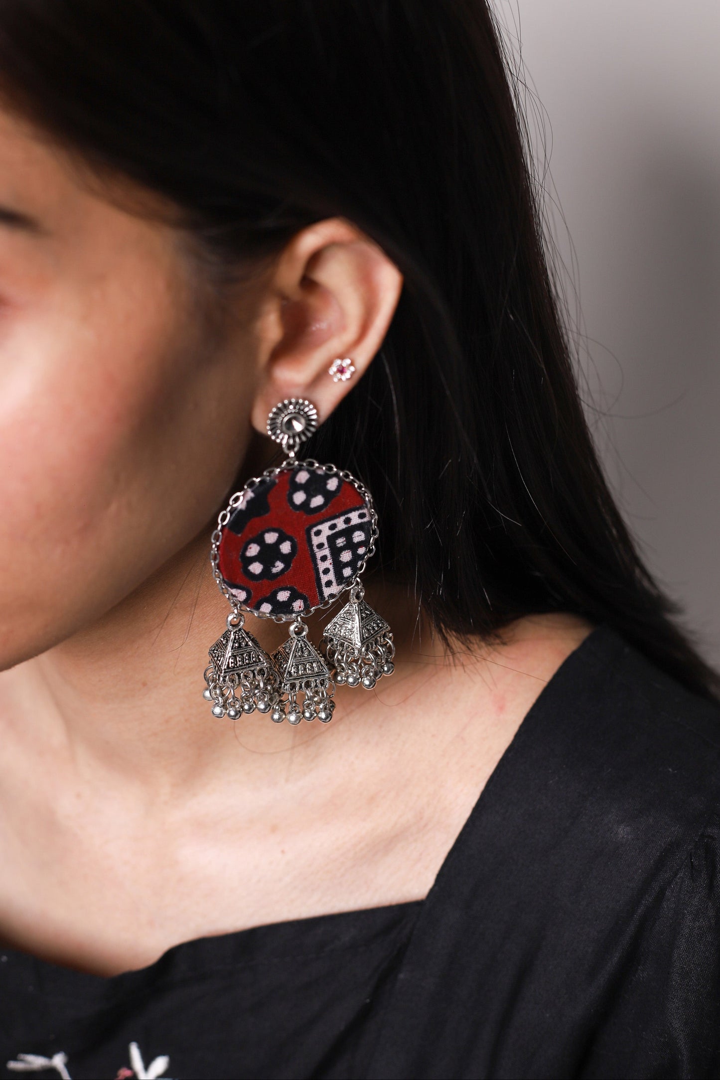 Ajrak Earrings