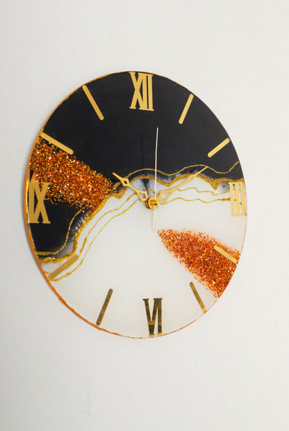 Black Gold Resin Clock