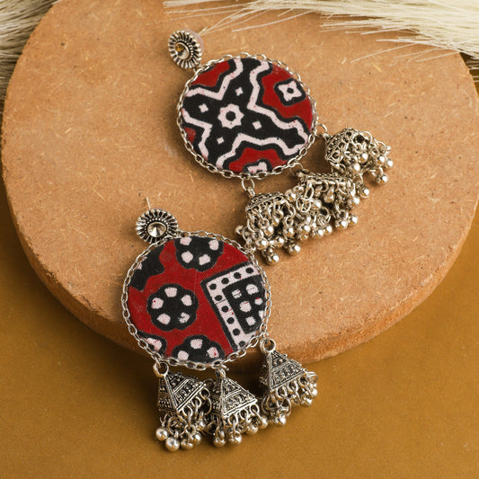 Ajrak Earrings