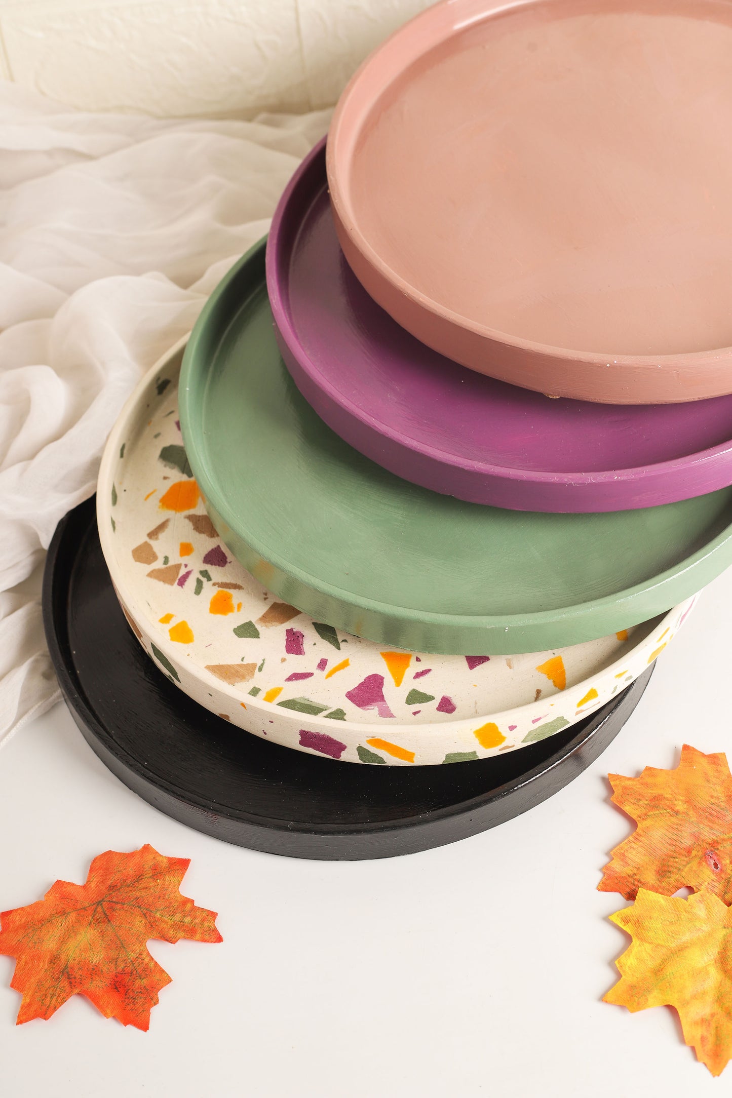 Fall Tones Circle Tray - 10 inches