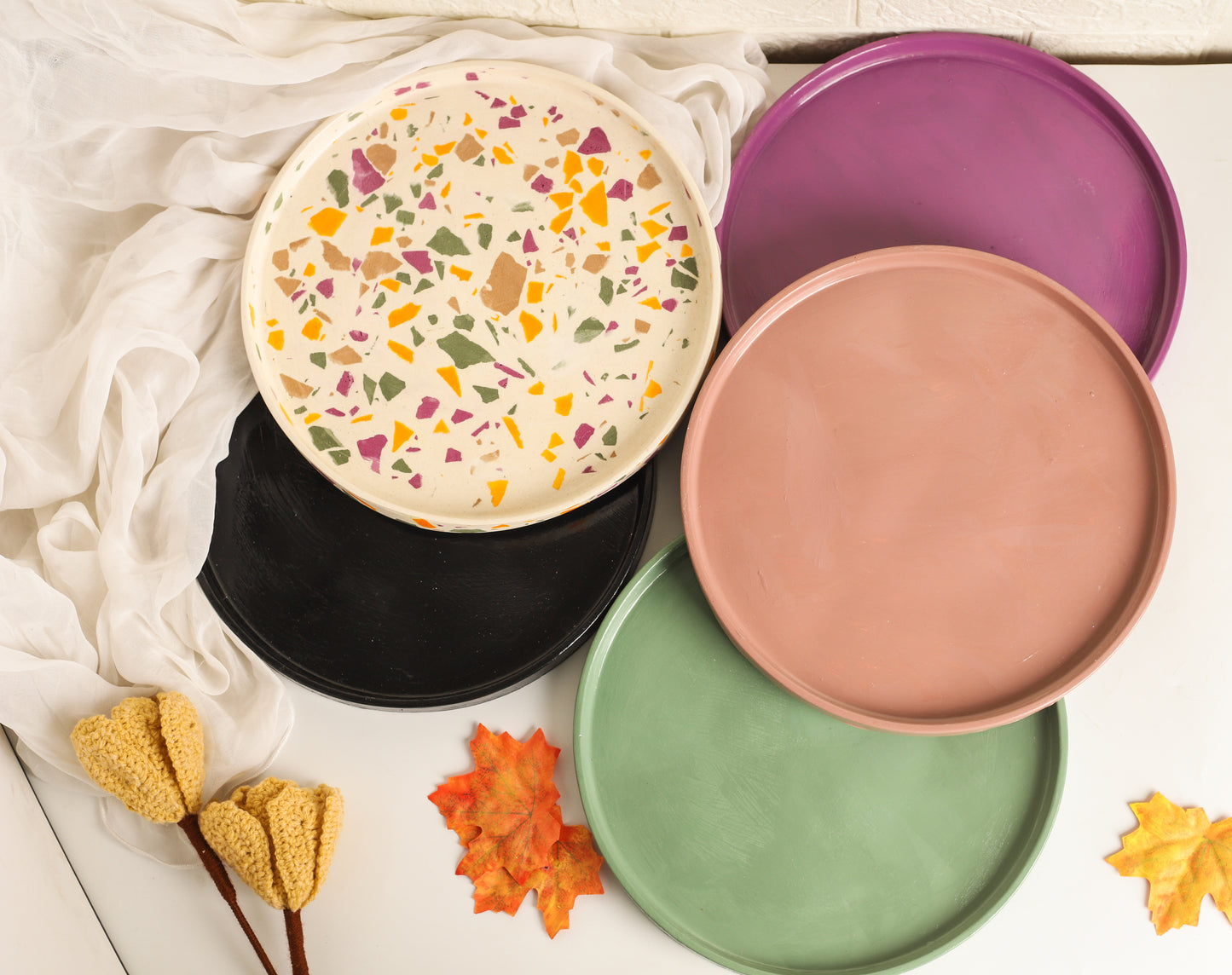 Fall Tones Circle Tray - 10 inches