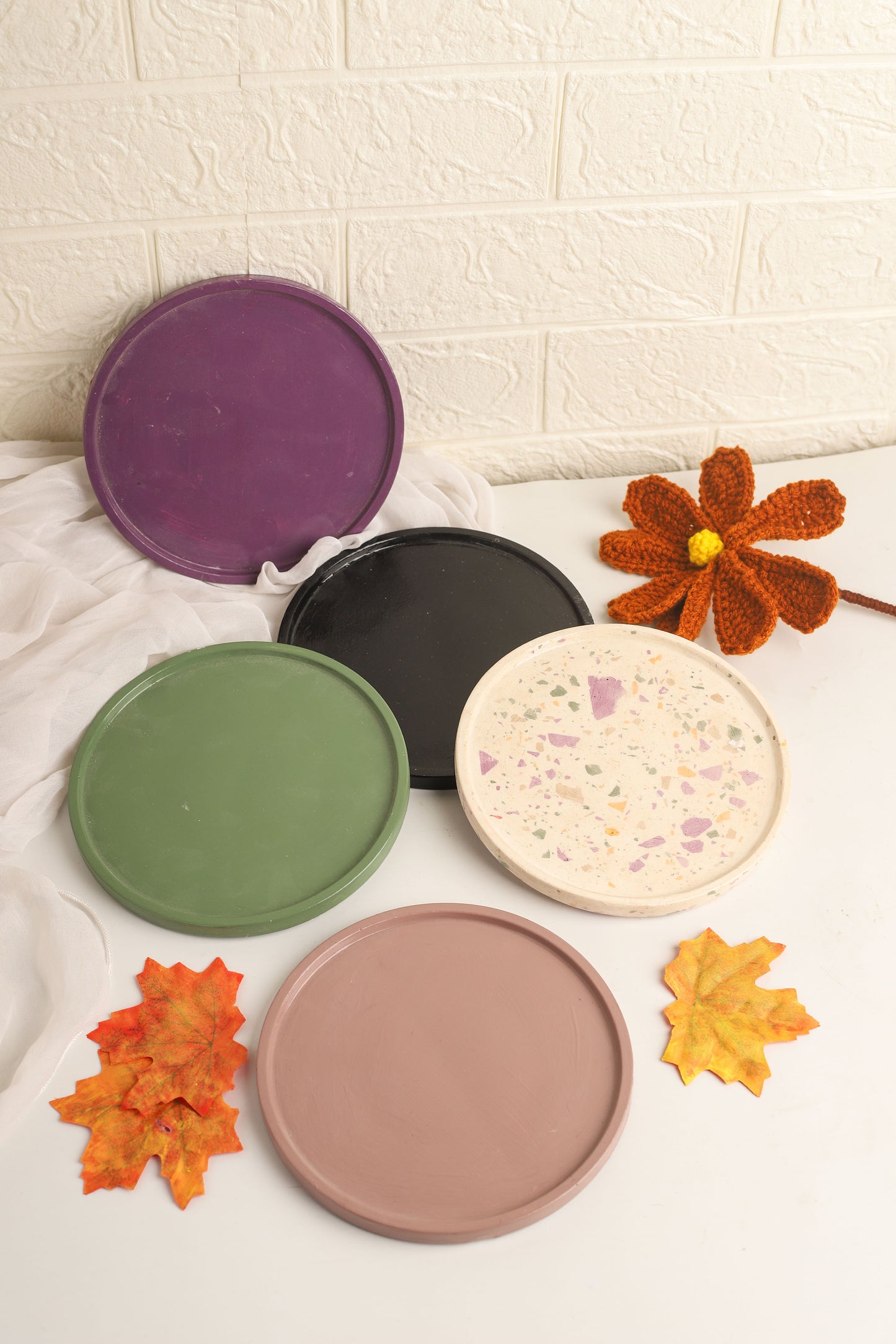 Fall Tones Circle Tray - 6 Inches