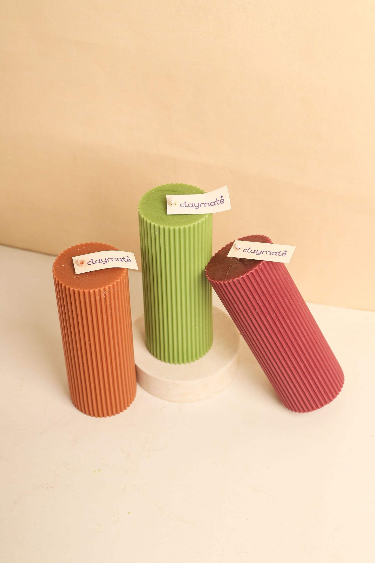 Fall Striped Candle (Large)