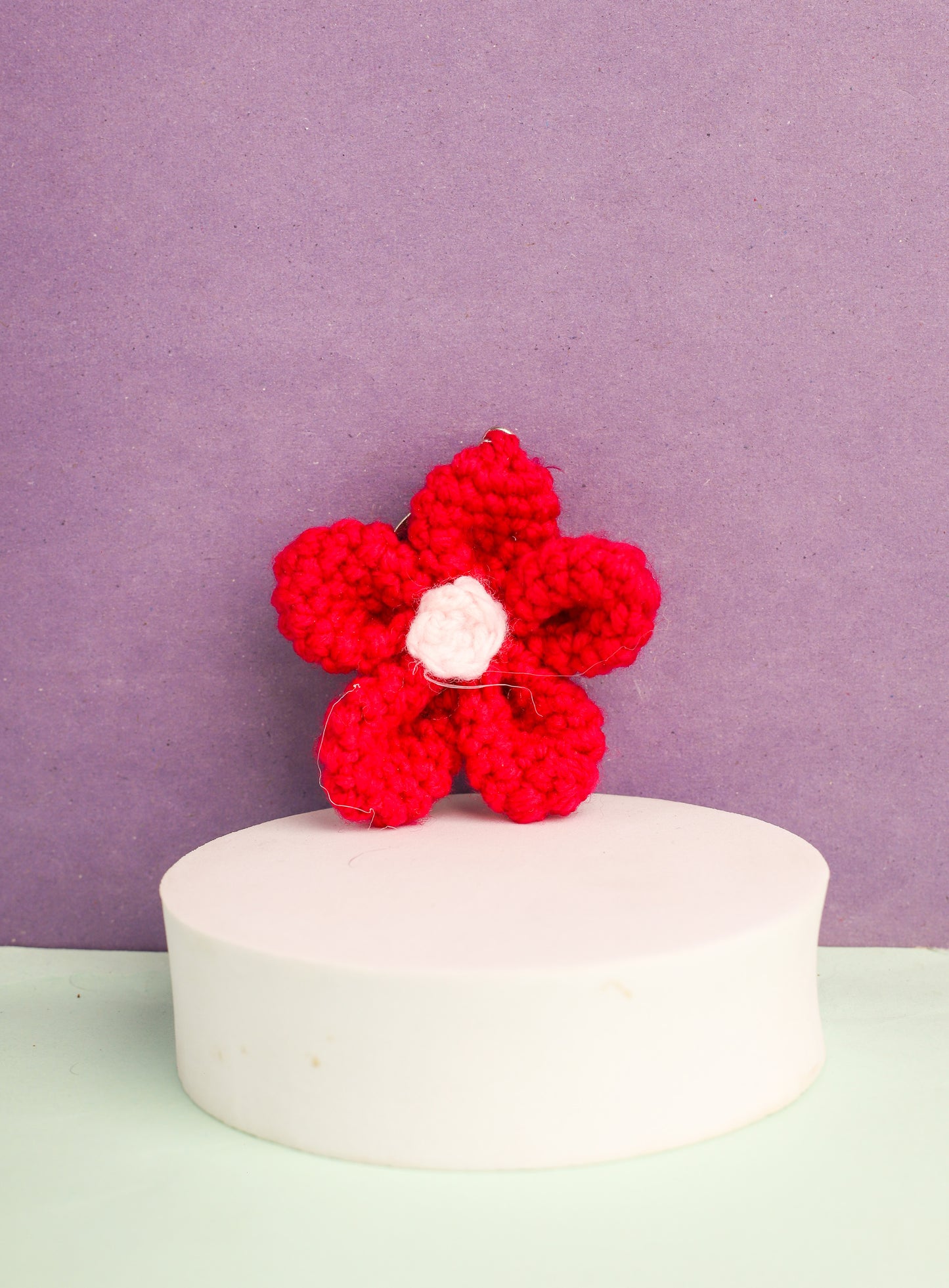 Maroon Flower Keychain