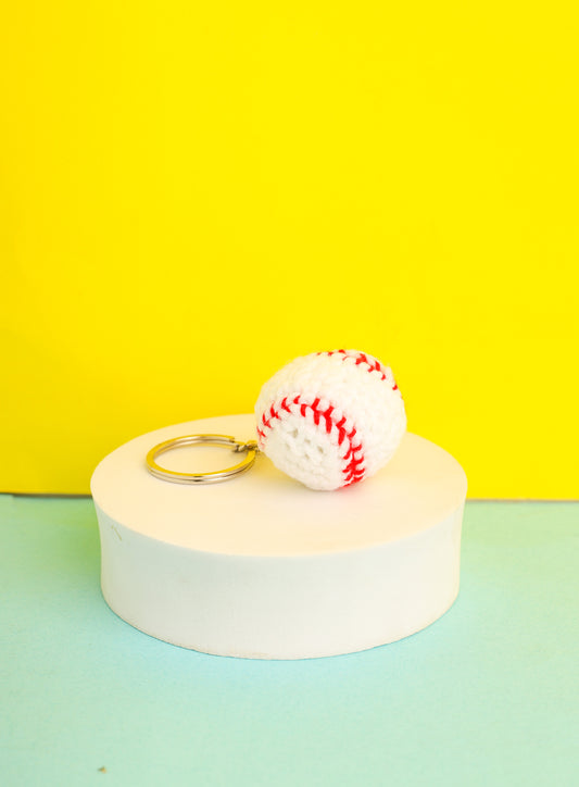 Cricket Ball Keychain