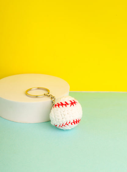 Cricket Ball Keychain